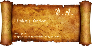 Miskey Andor névjegykártya